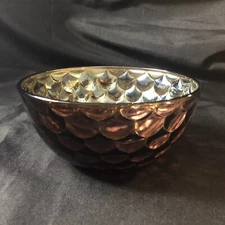 Cranberry/  Colored /Bowl With Silver Wash Inside