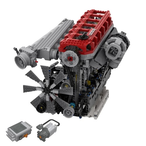MOC Six Cylinder Four Stroke Gasoline Motorized Inline 6 Engine Building Blocks - Picture 11 of 12