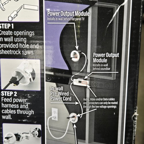 Corrector de cable en pared Sanus para TV montada y kit de alimentación de barra de sonido BSA-IWP801-W1 - Imagen 6 de 7