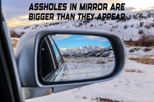 Spiegel Auto Aufkleber Sticker assholes in the mirror Glas V8 Hot Rod Pickup