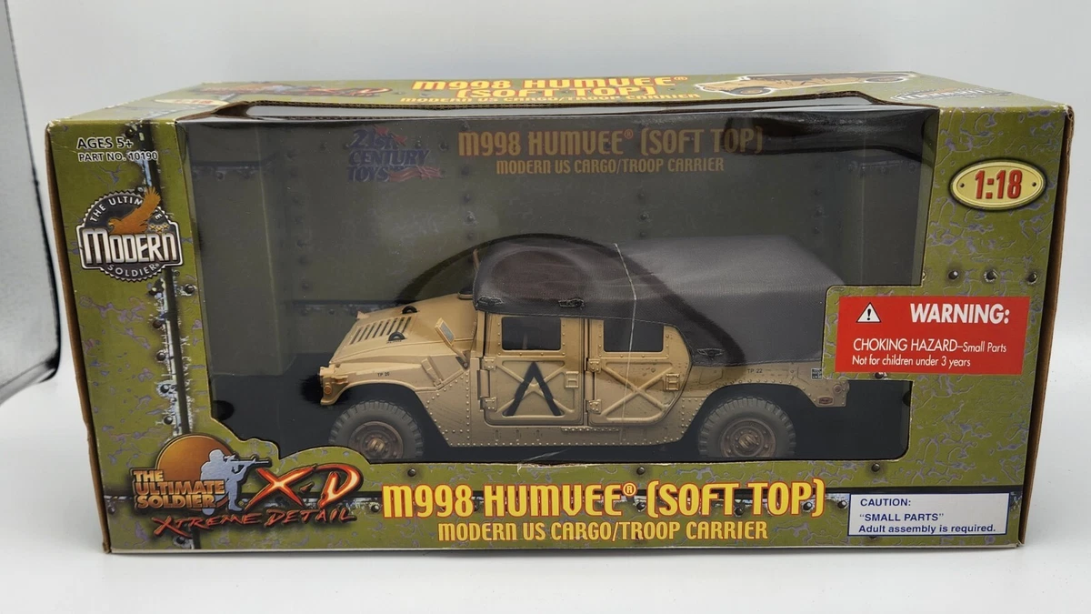 Sealed Ultimate Soldier 1:18 M998 Humvee Soft Top Modern US Cargo