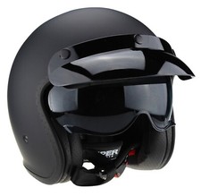 VIPER RSV06 OPEN FACE PLUS JET SCOOTER MOTORCYCLE RETRO HELMET MOD MATT BLACK