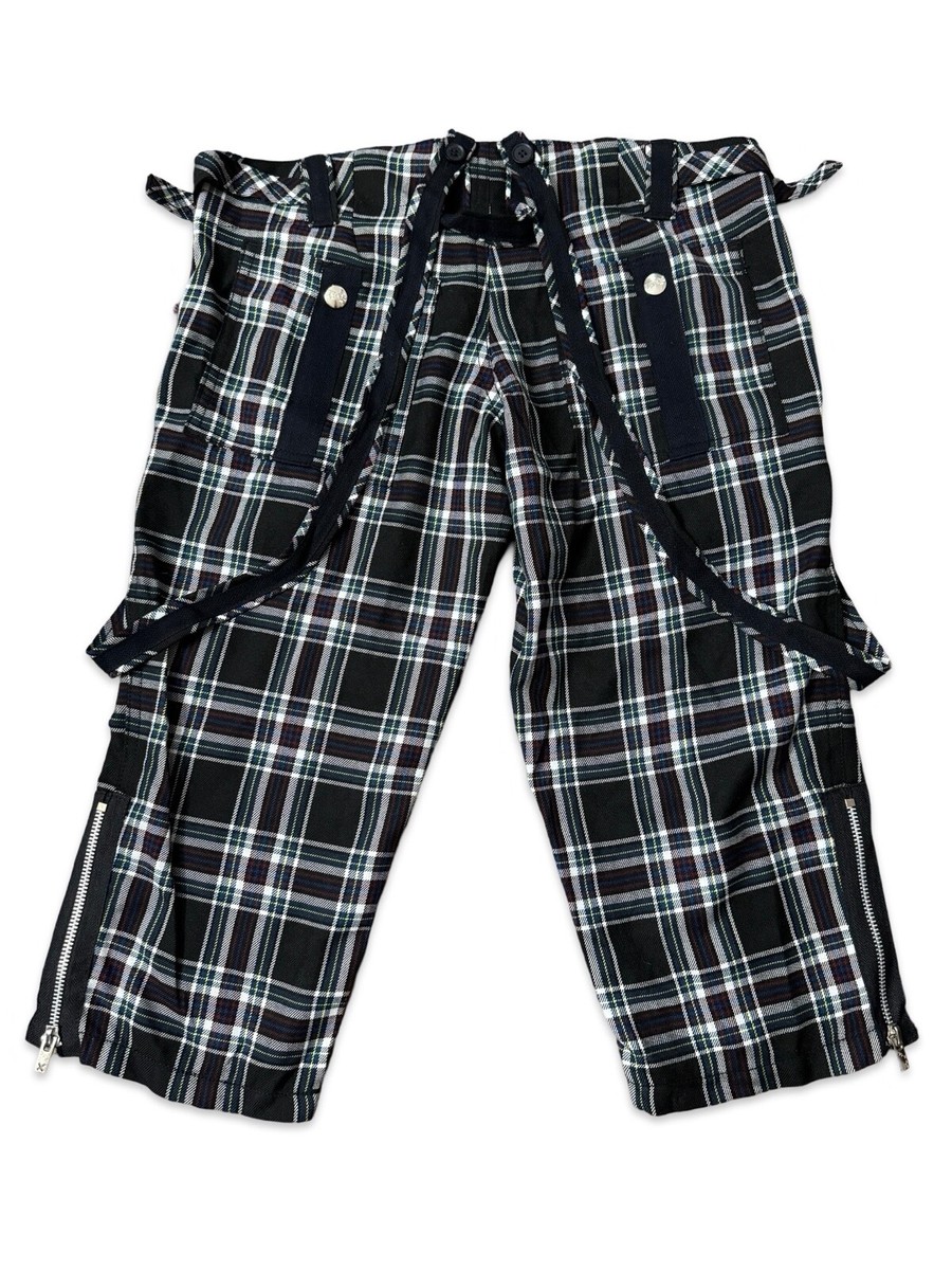 White Tripp Pants TRIPP NYC Gothic Punk Rocker Capri Pants - Striped Skate Biker Style, Juniors Sizes, Cotton Blend Alternative Fashion Shorts - Foto 7