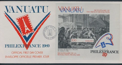 1989 VANUATU PHILEX FRANCE '89 PARIS FIRST DAY COVER FDC MINI SHEET