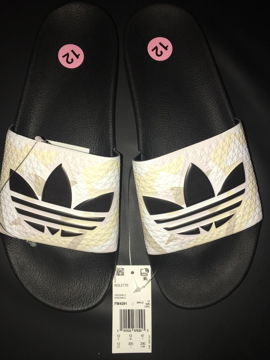 Adidas Adilette Slides Sandals Slippers Camo Sand Black Mens 