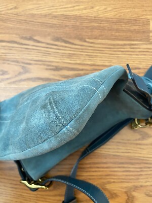 Vintage COACH Blue Denim Suede Crossbody Tassel Adjustable