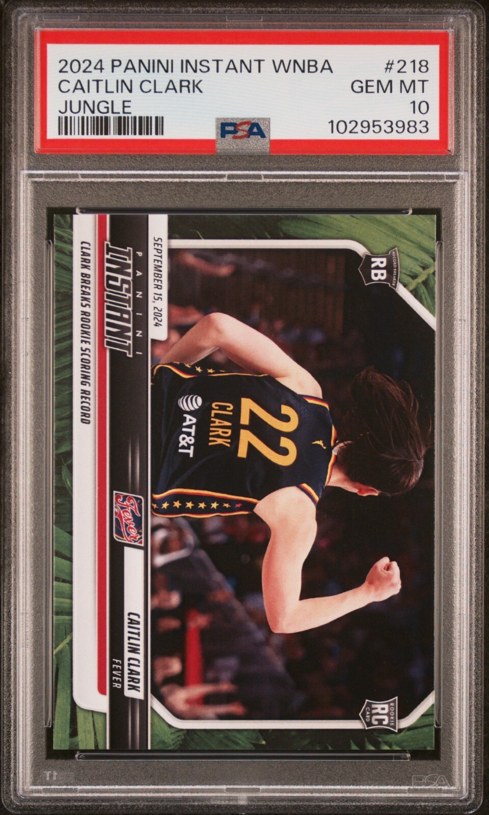 PSA 10 2024 Panini Instant WNBA Caitlin Clark Rookie RC Jungle /25 #218 POP 2