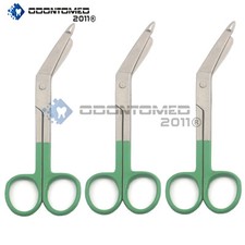 A+ Quality 3 Lister Bandage Nurse Scissors 5.5'' - Color Handles(Green) Surgical