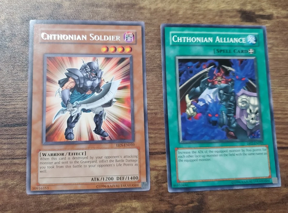 CHTHONIAN SOLDIER-RARE + CHTHONIAN ALLIANCE YUGIOH EEN-EN010 & DP2-EN022