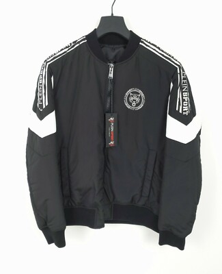 PHILIPP PLEIN SPORT ''Ocean'' Nylon Jacket Black Men's Size L Made in Italy NWT