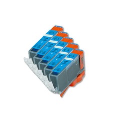5 Cyan Ink Cartridge  smart chip for CLI-221 221 MX860 MX870 MP980 MP990