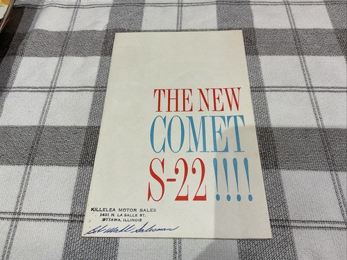 1961 Mercury Dealer Sales Folder Brochure Comet S 22 Original