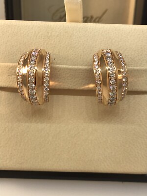 Chopard La Strada 18K Rose Gold & Diamond Earrings 84/9403-5001 Brand New!!