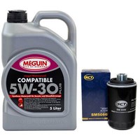 MotoröL Set 5W-30 Meguin 5 Liter + ÖLfilter SM5086 FüR Audi Seat Skoda Vw Passat