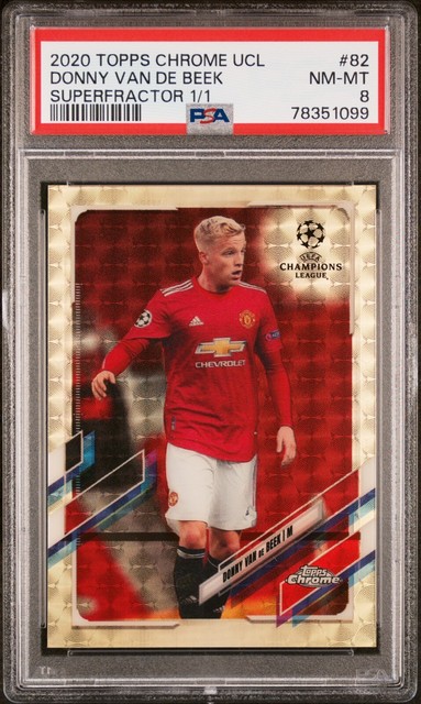 2020-21 Topps Chrome UCL Superfractor Donny Van De Beek 1/1 PSA 8 POP 1