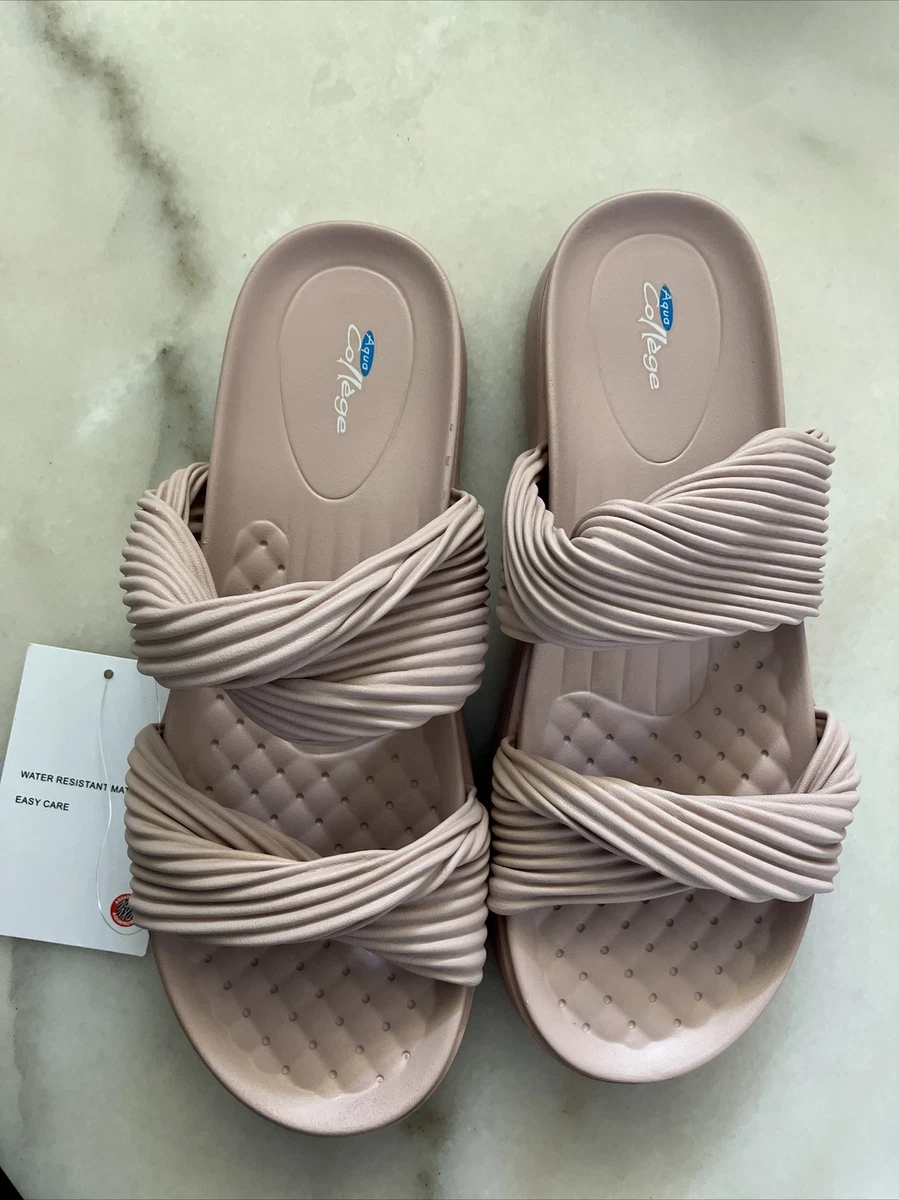 Aqua College Women s Clarissa Waterproof Slide Blush Sandals Size 8