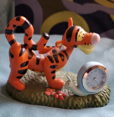 Adorable Tigger and Friends Desk Clock with Blue Snail