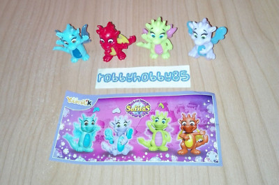 SAFIRAS COMPLETE SET 4 DRAGONS WITH ALL PAPERS KINDER JOY SURPRISE EGG TOYS 2017