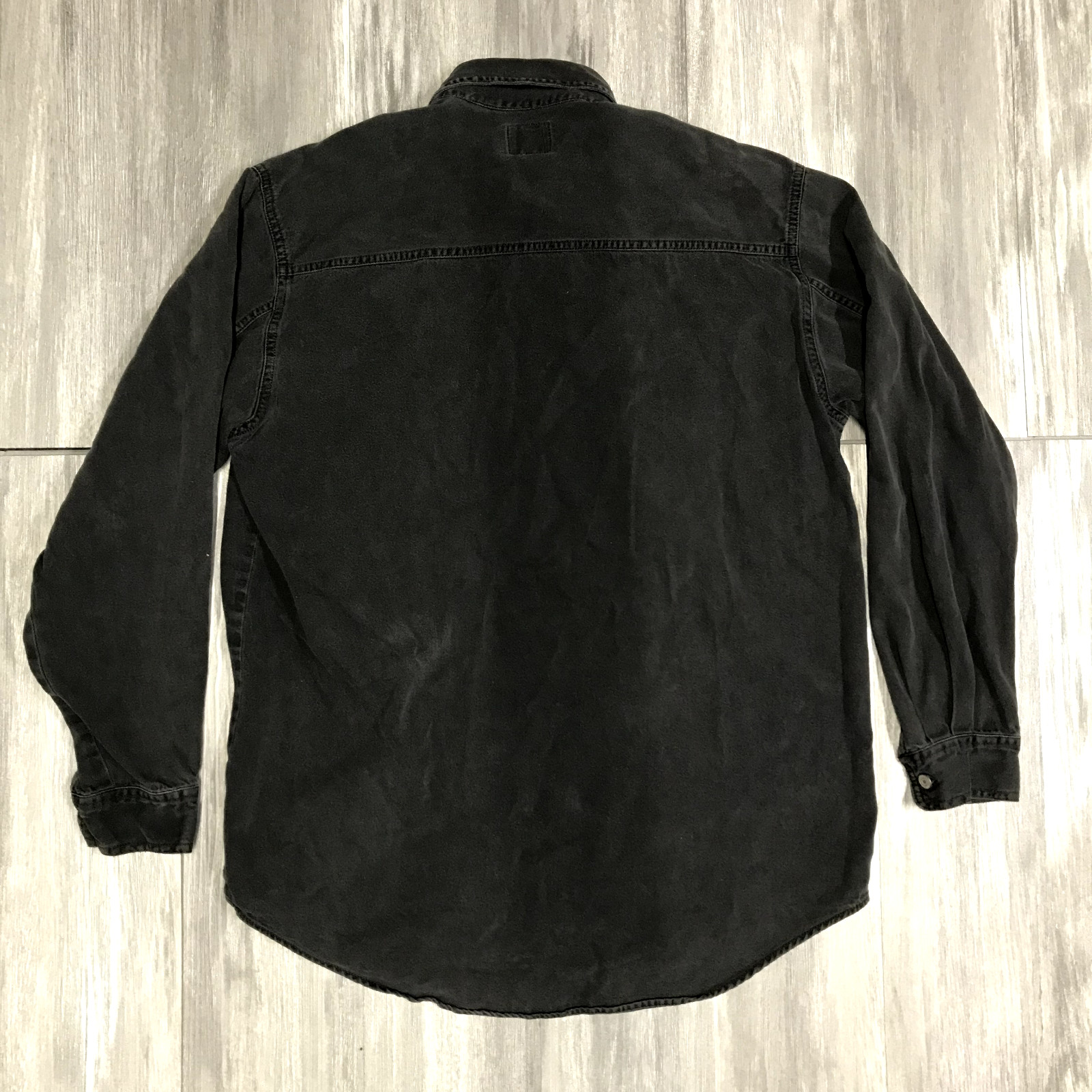 Vintage Levi's Red Tab Jeans Black Denim Button-Down Shirt Size Medium M