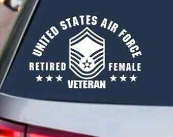 AIR FORCE - FEMALE RETIRED SENIOR MASTER SGT DECAL - USAF Sticker Car Truck SUV