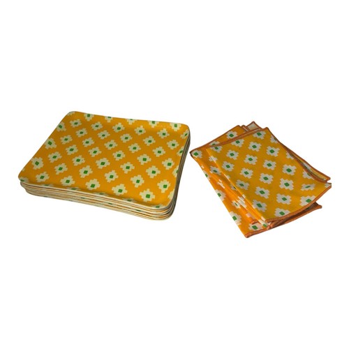 Vtg cocktail drink Mini Trays MCM Orange Green Geometric Resin Fiberglass Lot - 第 1/11 張圖片