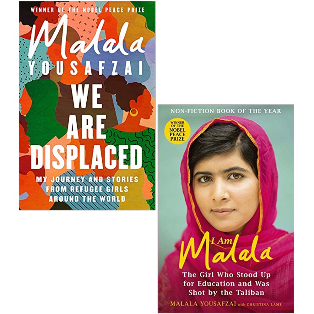 Malala Yousafzai 2 Books Collection Set [We Are Displaced and I Am Malala] NEW
