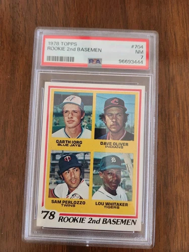 1978 Topps Rookie 2nd Basemen Lou Whitaker #704 PSA 7 NM Tigers RC!!