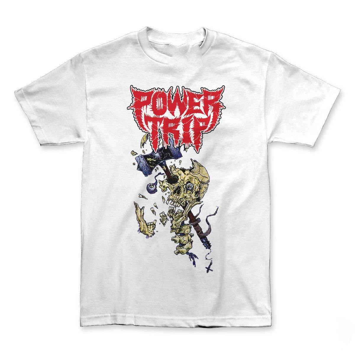 Power Trip band T-shirt White Cotton All Sizes S to 5Xl short
