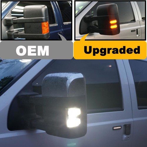 For Ford F250 F350 08-2016 Smoked Lens LED Side Mirror Marker Lights Switchback - Picture 4 of 9