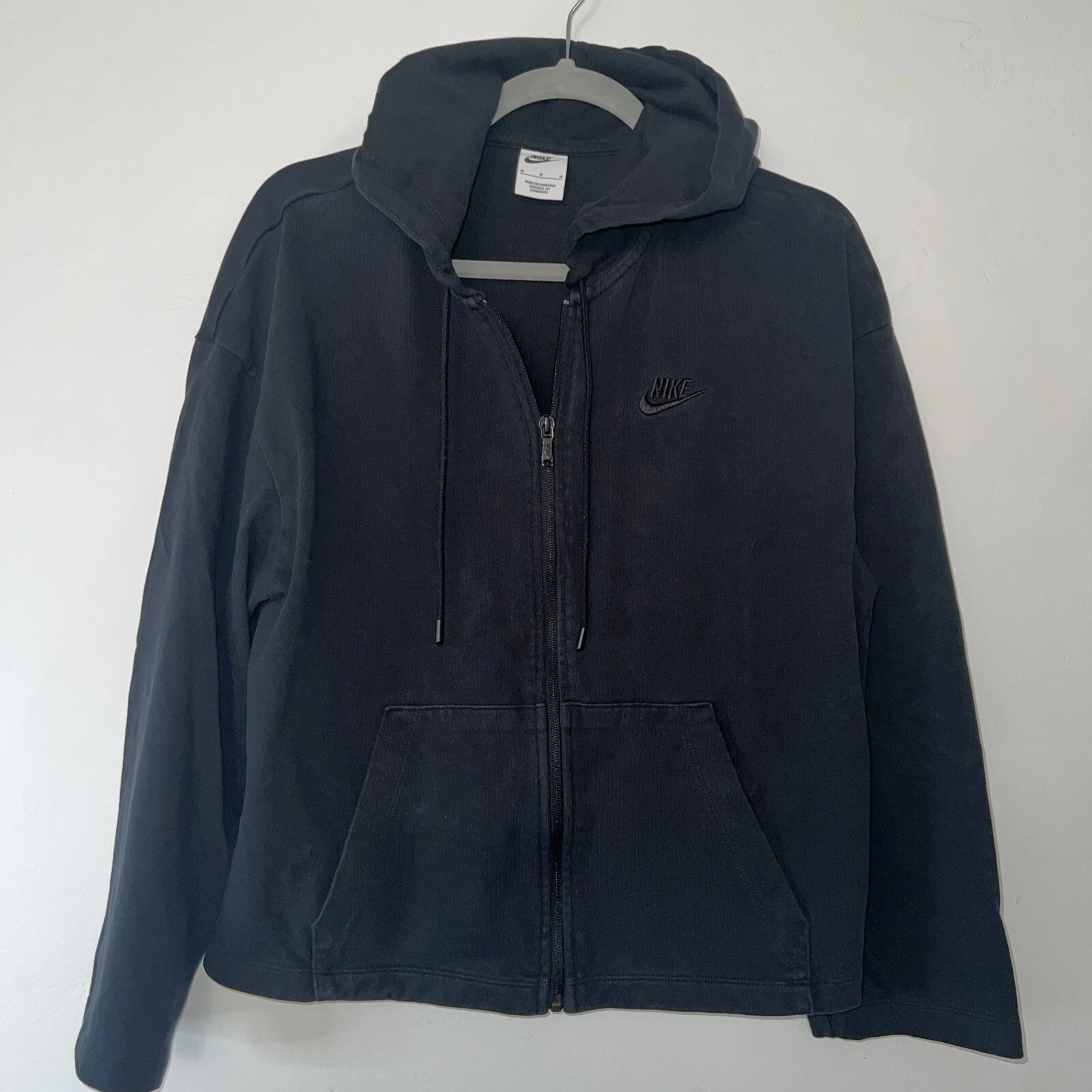 Nike Sportswear Full-Zip Hoodie Women's -MED- Black ( DN4943-010)