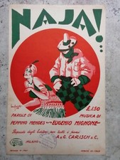 ANTICO SPARTITO MUSICALE NAJA  ENTRA ALTRE FOTO ,