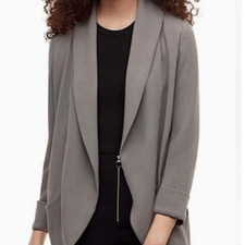Wilfred X Aritzia | Dark Taupe  Gray Chevalier Waterfall Blazer Jacket | Size 8