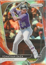 2020 Panini Prizm - Yonathan Daza #13 Cosmic Haze Prizm SP RC