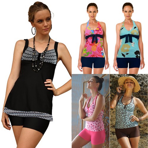 Aroona Tankini Bathing Suits Boyleg Women Two Piece Swimsuits Boyshorts  Swimwear | eBay