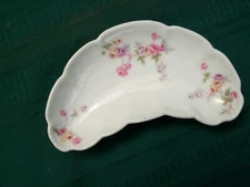 LIMOGES CRESCENT BONE DISH BASSETT AUSTRIA