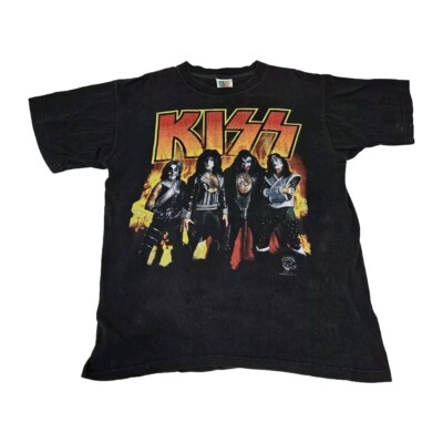 ミュージシャン KISS ALIVE WORLDWIDE TOUR TEE 1996-1997 Vtg KISS T-shirt Tour Alive Worldwide 1996 Detroit Tiger