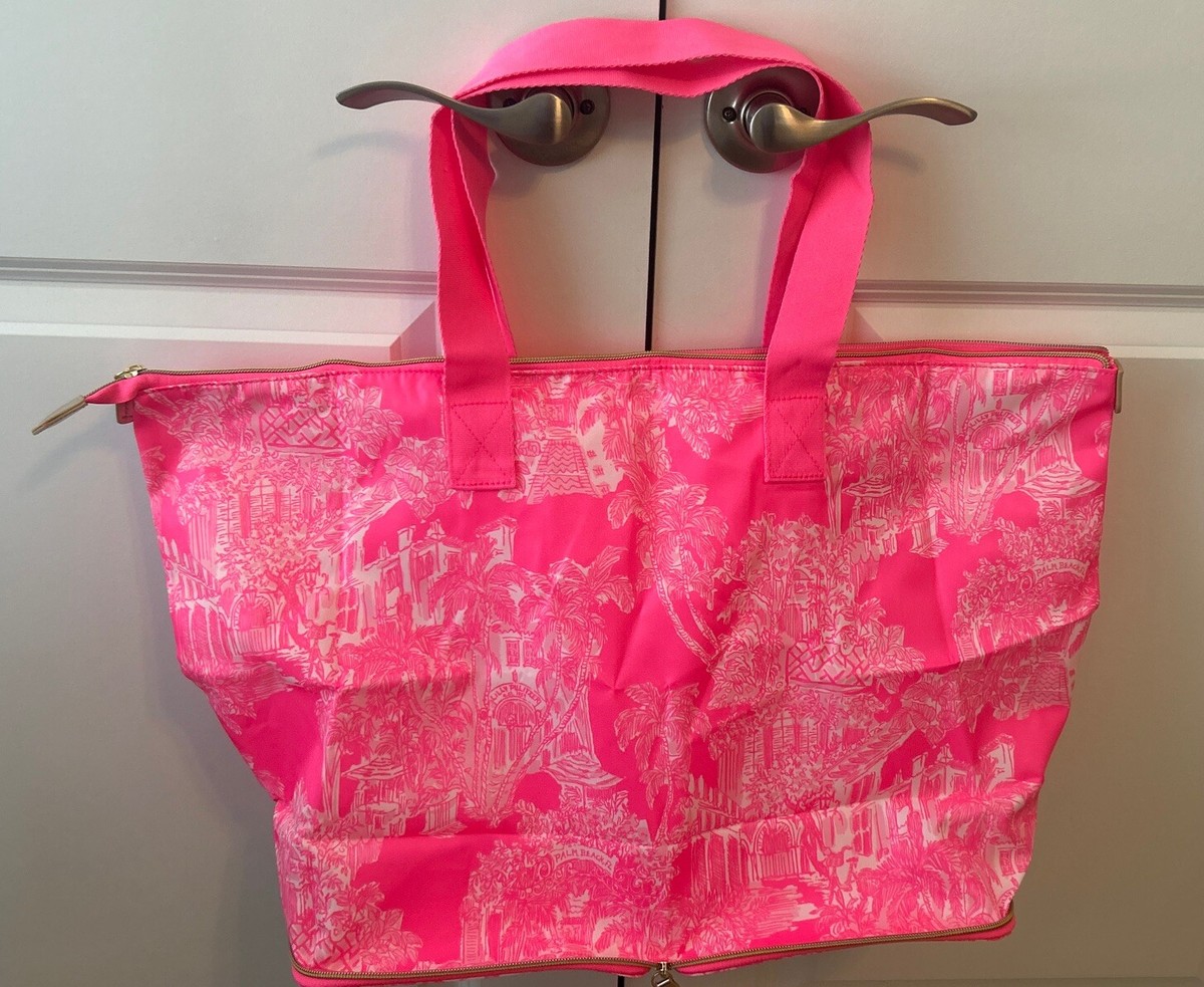 Sac Fourre-Tout Lilly Pulitzer Getaway - Toile Emballable - Motif Anniversaire Rose - Neuf Étiqueté