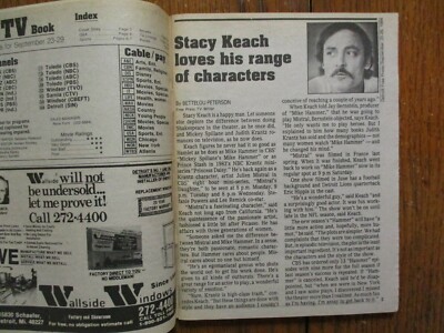 Sept 23-29, 1984 Detroit Free Press TV Book/Mag(STACY  KEACH/MISTRAL'S DAUGHTER)