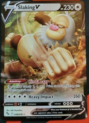 Slaking V 58/78 Ultra Rare Pokemon GO Set Pokemon TCG Near Mint