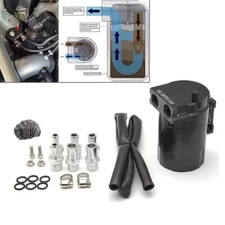 300ML Car Auto Oil Catch Can Kit Reservoir Tank w/ Breather Air Filter Aluminum