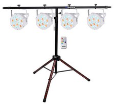 American DJ Tripod Lighting Light Bar Stand wLED's Remote 4 Par Can Wash Lights
