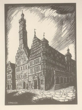 PREUSSE VIENNA RATHAUS TOWN HALL VINTAGE PRINT RICHARD GERMANY 1924
