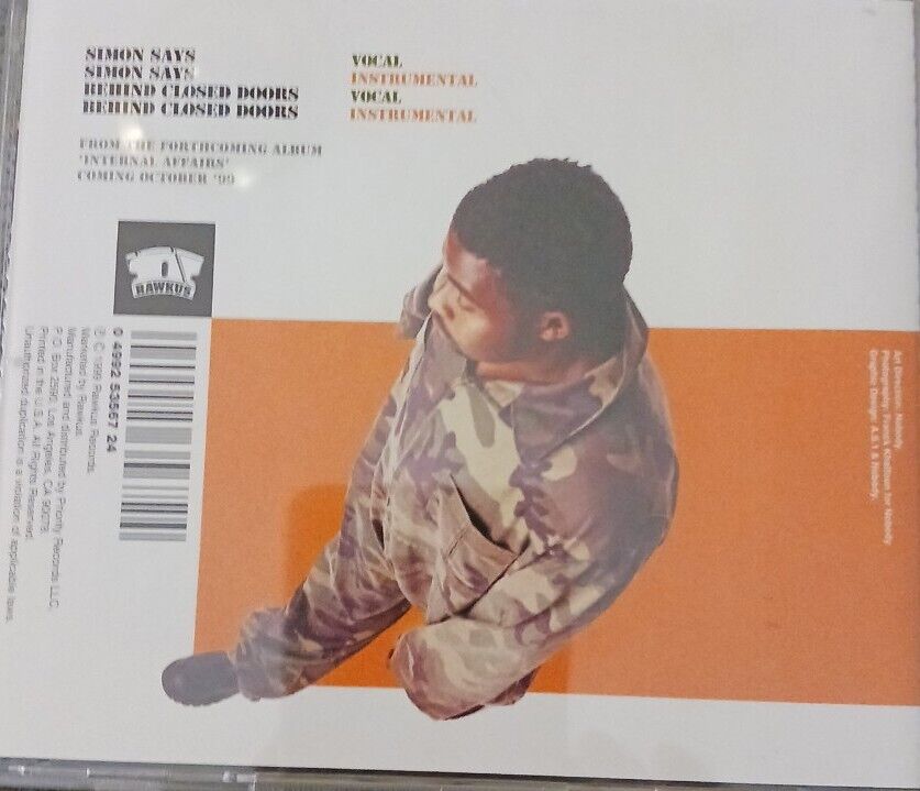 Pharoahe Monch - Simon Says / Behind Closed Doors CD Single, 1999 Rawkus