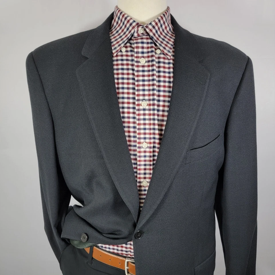 Pantalón de traje para hombre Calvin Klein 2 piezas CH negro a cuadros lana mezcla de nailon talla 44L 37x30 Foto 3 de 4