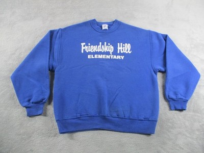 Jerzees Sweatshirt Mens Medium Blue Friendship Hill Elementary Crewneck Fleece