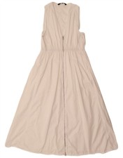 Zara Womens Sleeveless Maxi Dress UK 14 Large White Cotton BJ13