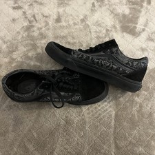Vans Old Skool Black Rare Skull Tapestry Raven Shoes Mens 5.5 Womans 7 Y2K Grail