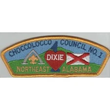Choccolocco Council No 1 Dixie Northeast Alabama Boy Scout Patch Pocket Flap