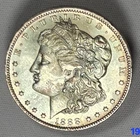 1888-O Morgan Dollar, Silver $1 AU-BU, Rich Warm Toning