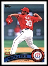Neftali Feliz 2011 Topps #600 Texas Rangers MLB READ FREE SHIPPING AutographDen
